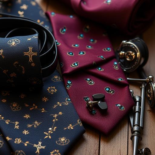 Silk ties, belts and cufflinks collection