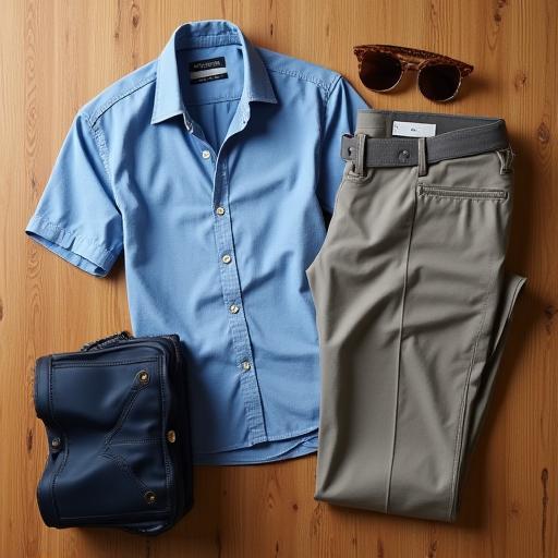Smart casual outfit flat-lay