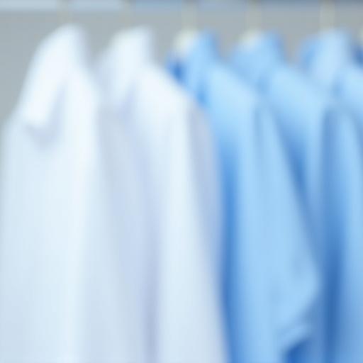 Row of crisp white and blue shirts