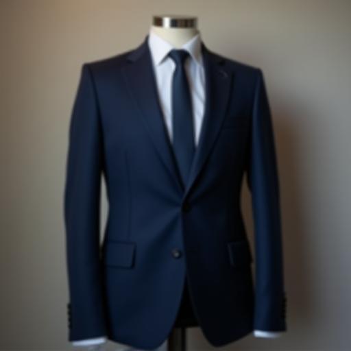 Classic navy business suit on mannequin